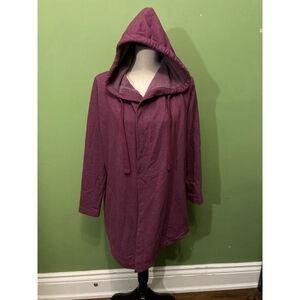 Women's Eddie Bauer Hooded Cardigan M Maroon